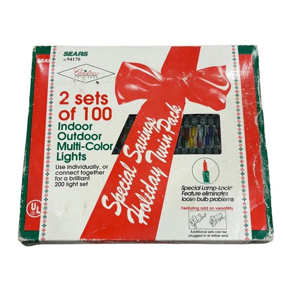 Sears Special Savings Holiday Twin Pack Indoor Outdoor Multi-Color Lights 100-Co - Picture 1 of 4